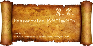 Maszarovics Kálmán névjegykártya