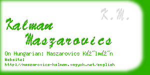 kalman maszarovics business card